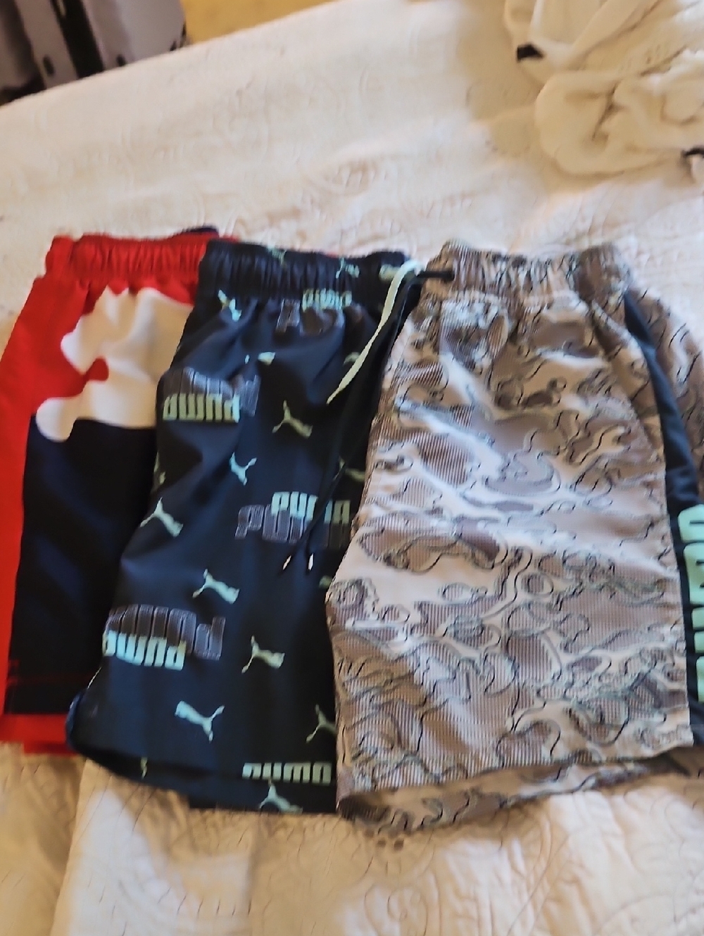 Puma MENSs' Multi-Pack Swim Shorts in Red, Navy & Gray